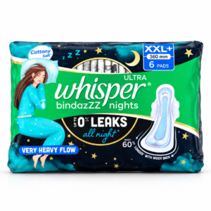 Whisper Bindazzz Nights XXL+ Sanitary Pads | Overnight Protection