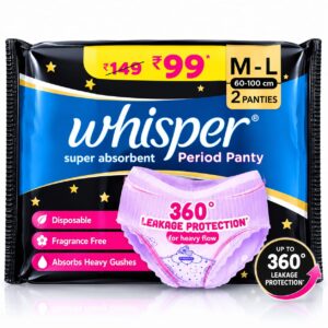 Whisper Super Absorbent Period Panty M-L | 360° Leakage Protection